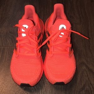 Adidas Ultraboost 20, orange and black. Size 6.5. Gently used.